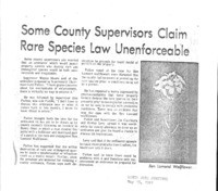 Some County Supervisors Claim Rare Species Law Unenforceable