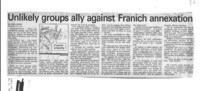 Unlikely groups ally against Franich annexation