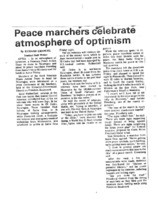 Peace marchers celebrate atmosphere of optimism