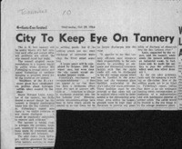 City to Keep Eye on Tannery