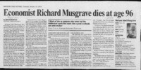 Economist Richard Musgrave dies at age 96