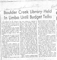 Boulder Creek Library Held In Limbo Until Budget Talks