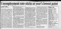 Unemployment rate stick at year's lowest point