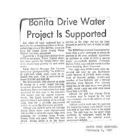 Bonita Drive Water Project Is Supported