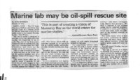 Marine lab may be oil-spill rescue site