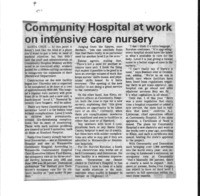 Community Hospital at work on intensive care nursery