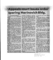 Appeals court issues order sparing Marinovich Bldg