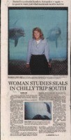 Woman Studies Seals In Chilly Trip South