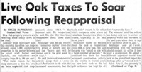 Live Oak Taxes to Soar Following Reappraisal