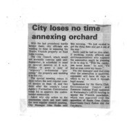 City loses no time annexing orchard