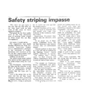 Safety striping impasse