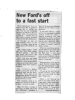 New Ford's off to a fast start