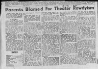 Parents Blamed For Theater Rowdyism