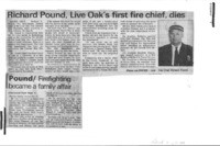 Richard Pound, Live Oak's first fire chief dies