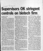 Supervisors OK stringent controls on biotech firm