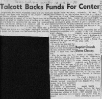 Talcott backs funds for center