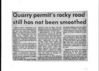 Quarry permit's rocky road still has not been smoothed