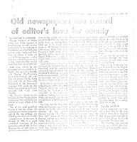 Old newspapers are record of editor's love for county