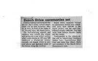 Beach Drive ceremonies set