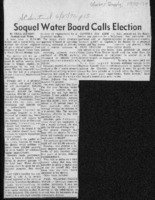 Soquel Water Board Calls Election