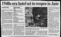 1940s-era hotel set to reopen in June