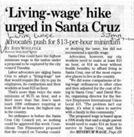 Living-wage" hike urged in Santa Cruz"