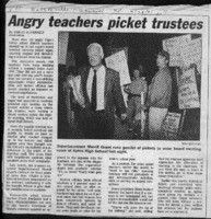 Angry teachers picket trustees