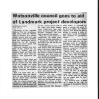 Watsonville council goes to aid of Landmark project developers