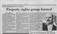 Property rights group formed: Under Leadership of W.D. Nugent