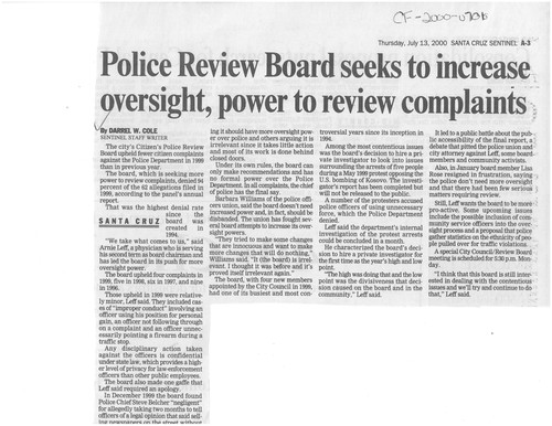 Police Review Board seeks to increase oversight, power to review complaints