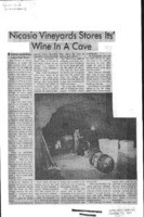 Nicasio Vineyards Stores Its' Wine In A Cove