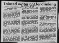 Tainted water not for drinking