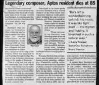 Legendary composer, Aptos resident dies at 85