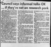 Council says informal talks OK ... if they're not on research park