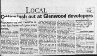 Critics lash out at Glenwood developers