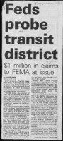 Feds probe transit district: $1 million in claims to FEMA at issue