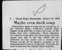 Maybe even duck soup