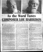 As the Word Tunes Composer Lou Harrison