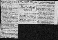 Spraying Effect on SLV Water Undetermined