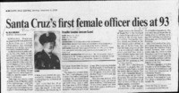 Santa Cruz's first female officer dies at 93