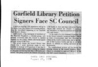 Garfield Library Petition Signers Face SC Council