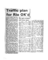 Traffic plan for Rio OK'd; Rio gets stripes and stop signs