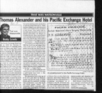 Thomas Alexander and his Pacific Exchange Hotel