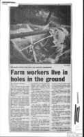 Farm workers live in holes in the ground