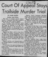 Court of Appeal Stays Trailside Murder Trial
