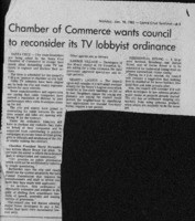 Chamber of Commerce wants council to reconsider its TV lobbyist ordinance