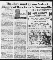 The show must go on: A short history of the circus in Watsonville