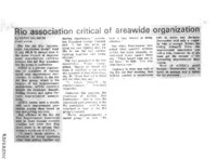 Rio association critical of areawide organization