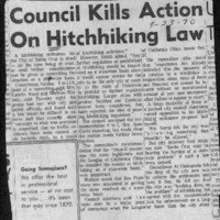 Council kills action on hitchhiking law