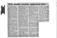 City snubs county, approves plan